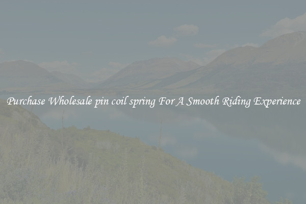 Purchase Wholesale pin coil spring For A Smooth Riding Experience