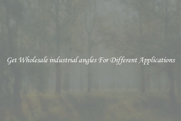 Get Wholesale industrial angles For Different Applications