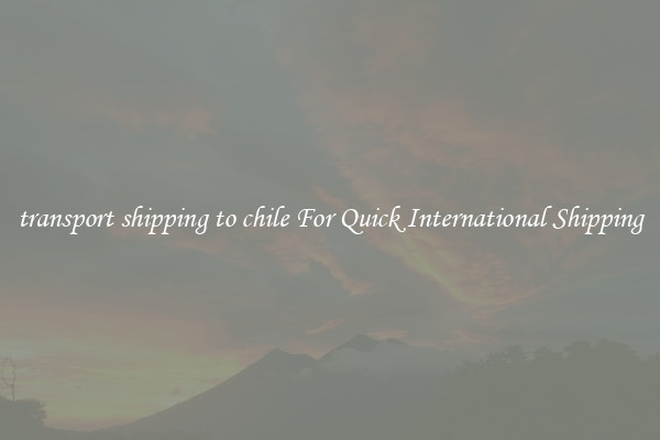transport shipping to chile For Quick International Shipping