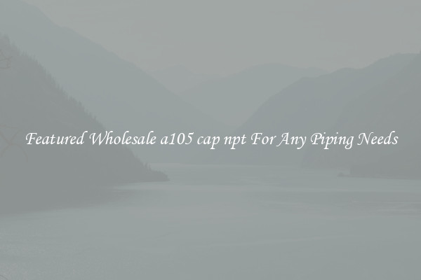 Featured Wholesale a105 cap npt For Any Piping Needs