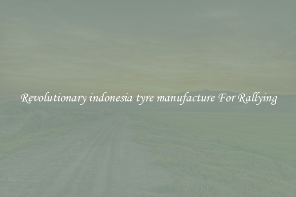 Revolutionary indonesia tyre manufacture For Rallying